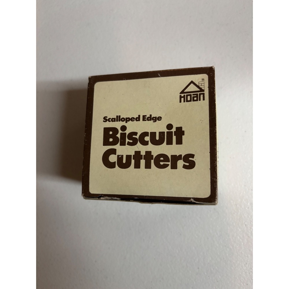 Vintage 1980 Hoan Scalloped Edge Biscuit Cutters Style 1017 Set of 4 Round Metal